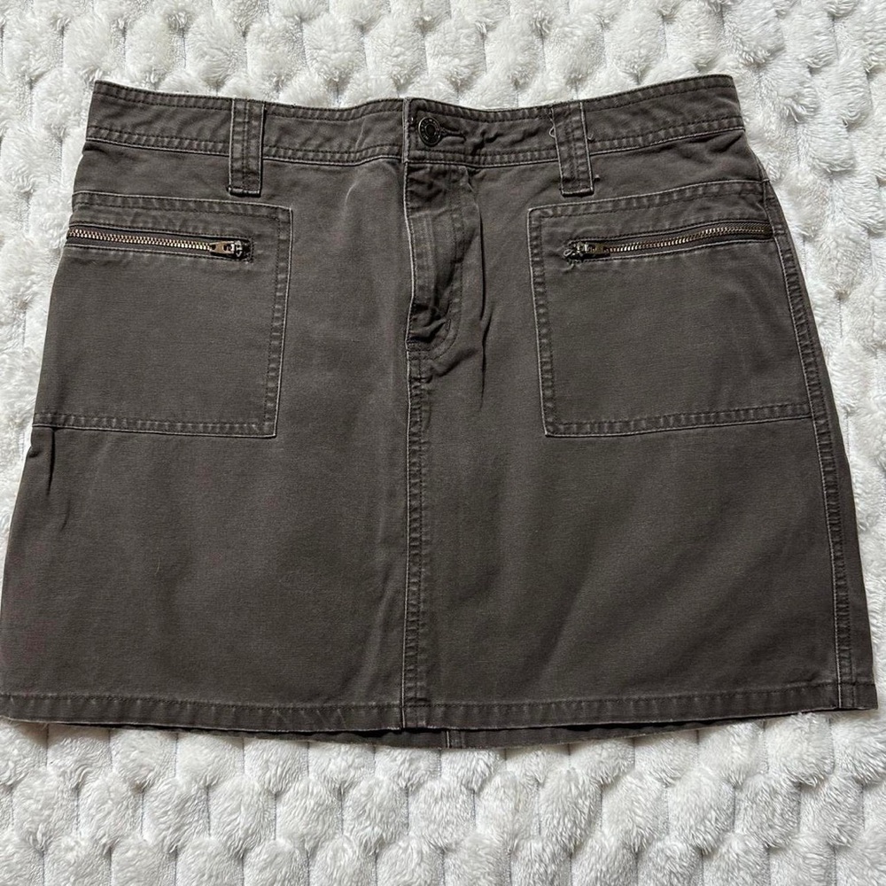 Old Navy Chocolate Mini Skirt with Zipper Details